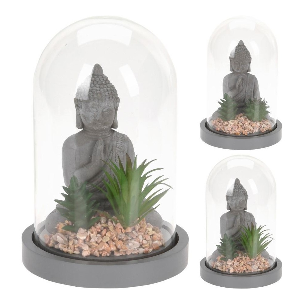 CLOCHE VETRO BUDDHA 21CM 2ASS